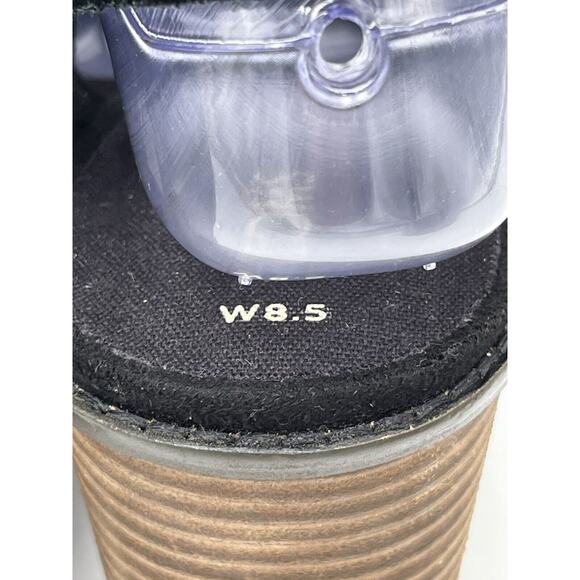 Tom's Majorca Black Suede Cutout Block Summer Stacked Heel Sandal Sz 8.5/39 - Picture 11 of 15